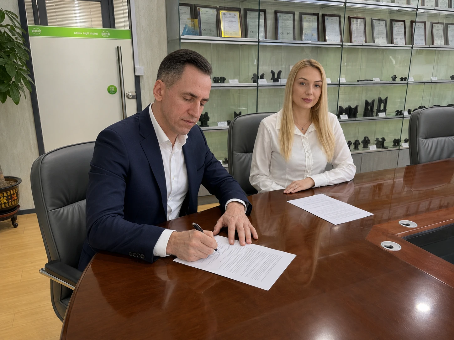 Spotkanie zespołu LMC i uzgadnianie dokumentów w biurze